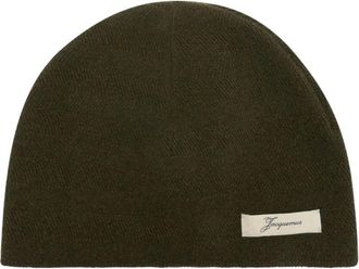 Jacquemus Beanies, female, Green, Size: ONE SIZE Chevron Beanie