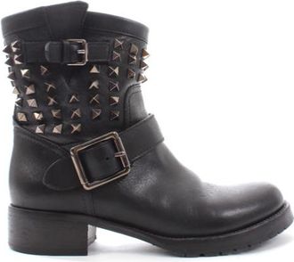 Valentino Garavani Valentino Noir black rockstud biker boots Size 36.5