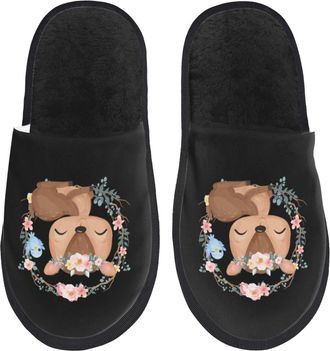 Generic Sliders Cute Deer With Wreath Anti-Skid Slippers Comfy Cotton Slippers For Big Kid Adult Outdoor L