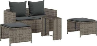 vidaXL Set De Muebles De Jard&iacute;n 5 Pzas Y Cojines Apilables Gris Vidaxl