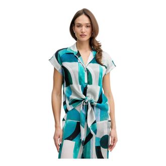 Joseph Ribkoff Camicia Casual a Maniche Corte Astratta - - Blouses & Shirts - Donna - Multicolore - 2XL