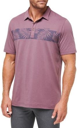 Travis Mathew The Heather Localism Leaf Stripe Golf Polo in Flint at Nordstrom Rack, Size Medium
