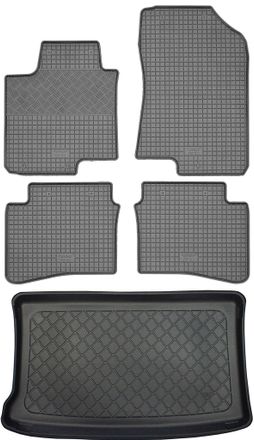 OEM Hyundai I20 Active Gb Hatchback (5 Puertas) De Enero De 2016 A Julio De 2020. Juego: Alfombrillas De Goma Para Coche + Alfombrilla Para Maletero