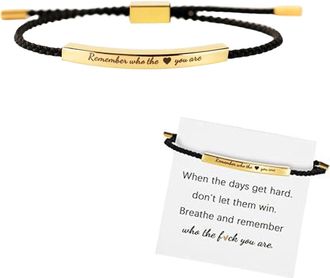 Generic Bracelets For Womens Silver of a B Tube Bracelet, Adjustable Hand Bradied Wrap Stainless Steel Handmade Engraved Inspirational Bracelet for Women To M