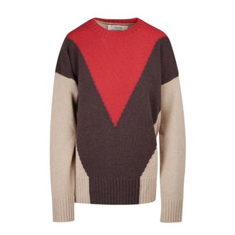 Jucca Maglia Tricolore Over - Dames - Ronde hals truien - Veelkleurig - M - Wol - Truien & Vesten