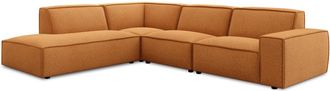 Castlery Customized Dark Brown Performance Left-Facing Extended Side Chaise Sectional Sofa | Jonathan by Castlery, Orange, Furniture Sofas