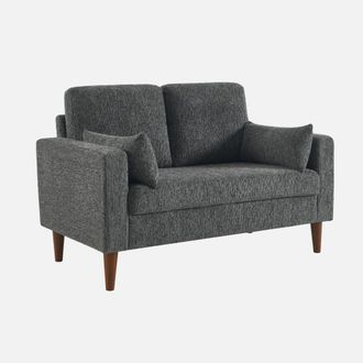 Sweeek Sof&aacute; De Madera De Hevea Y Tela Chenilla, 2 Plazas
