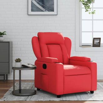 vidaXL Sill&oacute;n Reclinable De Cuero Sint&eacute;tico Rojo Vidaxl