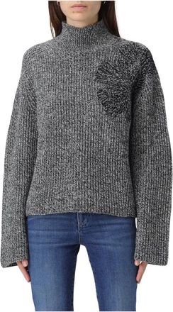 Liu Jo Stijlvolle Sweaters voor Vrouwen - Dames - Coltruien - Grijs - M - Truien & Vesten