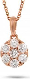 Allurez 0.53ct 18k Rose Gold Diamond Cluster Pendant Necklace