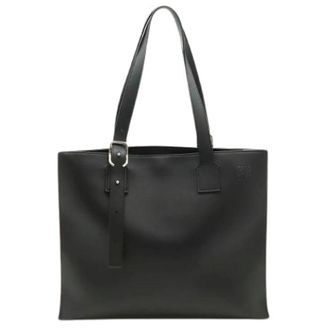 Loewe Pre-owned Anagram Leren 2way Tote Bag - Dames - Vintage Shopper - Zwart - ONE Size - Leer - Vintage