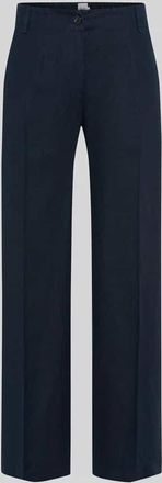 Brax Brax Straight Fit Leinenhose mit elastischem Bund in Marine, Gr&ouml;&szlig;e 34