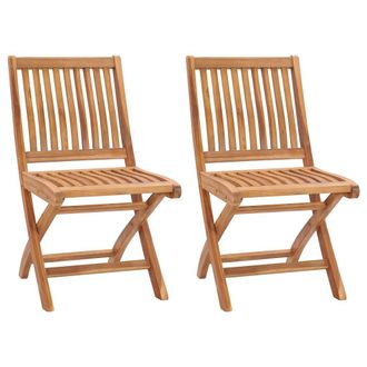 vidaXL Vidaxl - Sedie Da Giardino Pieghevoli 2 Pz In Legno Massello Di Teak