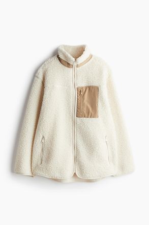 H&M Jacke aus Teddyfleece - White
