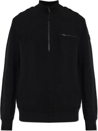 Moncler Wollen trui met zak - Heren - Coltruien - Zwart - L - Wol - Truien & Vesten