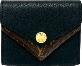 Louis Vuitton Black Leather Wallet (Tri-Fold) (Pre-Owned)