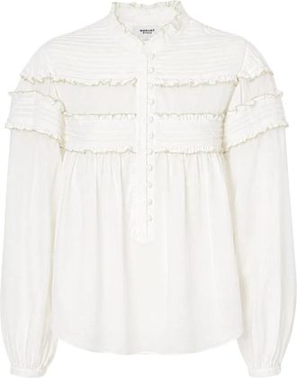 Isabel Marant Doane Top - Dames - Blouses - Wit - XS - Katoen - Overhemden