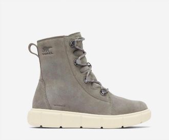 Sorel Womens Explorer Iii Joan Waterproof Boot In Quarry Chalk