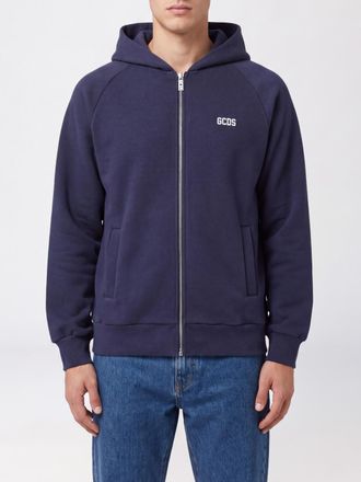 GCDS Cotton Zip-Up Hoodie with Contrast Logo