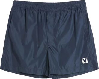 Valentino Witte Logo Zwemboxer - Heren - Strandmode - Blauw - S - Badmode