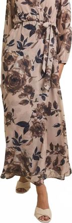 Gilli Marley Dress In Taupe/mocha Floral