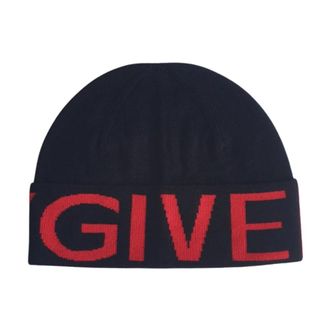 Givenchy Merino Wol Jacquard Beanie Zwart - Dames - Hoeden - Zwart - ONE Size - Wol - Accessoires