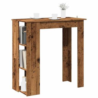 Berkfield Home Bar Table with Shelf Old Wood 102x50x103.5 cm Engineered Wood in Brown