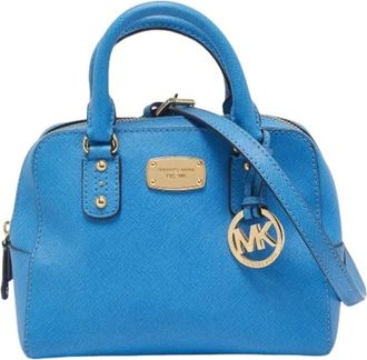 Michael Kors Pre-owned Mini Bags, female, Blue, Size: ONE SIZE Pre-owned Dome Satchel