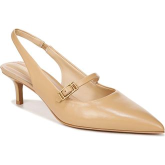 Franco Sarto Khloe Pointed Toe Kitten Heel Pump in Tan at Nordstrom Rack, Size 7.5