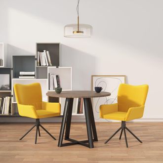 vidaXL Vidaxl - Sillas De Comedor Giratorias 2 Uds Terciopelo Amarillo
