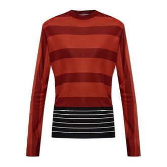 Ferragamo Long Sleeve Tops, female, Red, Size: S Striped Pattern Top