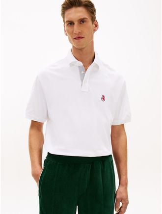 Tommy Hilfiger Mens Classic Fit Archive Crest Logo Polo - White - XXL