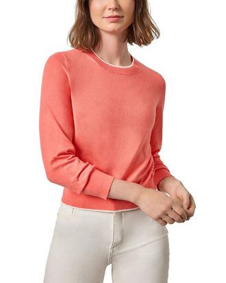 Lilla P Pico Edge Crewneck Linen-Blend Sweater
