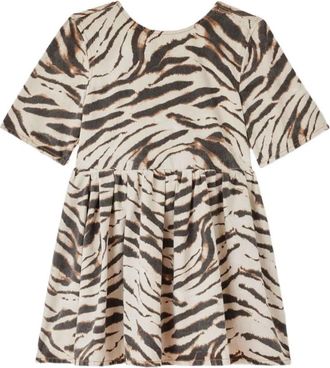 Ganni Zebra Denim Jurk - Dames - Korte kleedjes - Veelkleurig - XS - Denim - Kleedjes