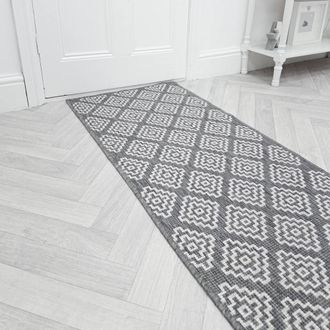 Runrug Carpet Runner Rug - Indoor/Outdoor, Reversible, 2mm - Olmec in Grey | Size: 60 cm x 330 cm