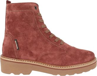 Mephisto Ergonomische brede pasvorm rode laars - Dames - Veterlaarzen - Rood - 36 EU - Su&egrave;de - Schoenen