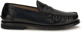 Premiata Black Calf Leather Bos Taurus Slip-On Mens Loafers