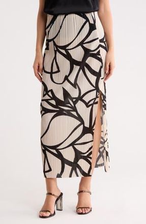 Vero Moda Malene Pleated Maxi Skirt in Pumice Stone/Black at Nordstrom Rack, Size X-Large