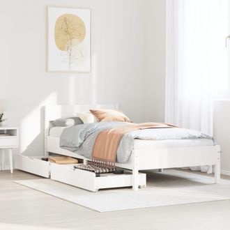 Berkfield Home Bed Frame without Mattress White 100x200 cm Solid Wood Pine