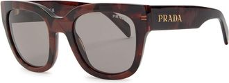 Prada Round-frame Sunglasses - Brown Brown - One Size