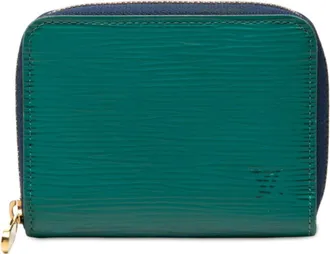 Louis Vuitton Green Leather Coin Purse/Coin Case (Pre-Owned)