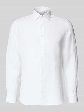 Seidensticker Slim Fit Business-Hemd aus Leinen mit Kentkragen in Weiss, Gr&ouml;&szlig;e 38