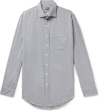 Sid Mashburn Mens Spread Collar Sport Shirt In Heathered Grey Houndstooth