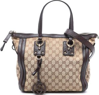 Gucci Pre-owned Gucci Medium GG Canvas Charm Satchel 1HLXZ1ZBCMDIX4I8