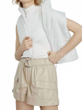 M&eacute;lissa Nepton Parker Faux Leather Cargo Short In Desert