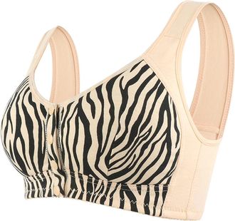 Generic Strait Jacket Moona Bra for Seniors, Breathable Bra with Front Closure for Seniors, Non-Wired Bras for Older Women, Top Women, beige, 10