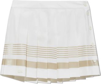 Lacoste Runway Geplooide Minirok - Dames - Korte rokken - Wit - S - Katoen - Rokken
