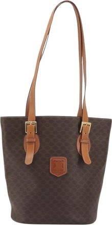 Celine Vintage Macadam Canvas Brown Canvas Backpack Bag (Pre-Owned)