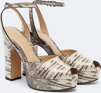 Fendi After 9 snake-effect leather platform sandals