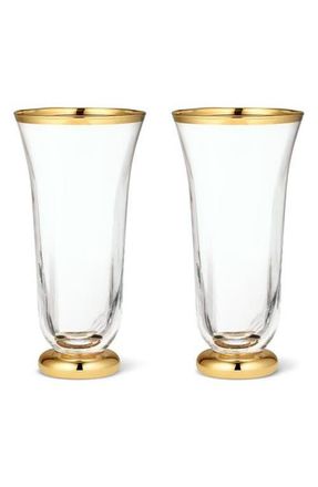 Aerin Sophia Set of 2 Champagne Flutes in Clear/gold at Nordstrom